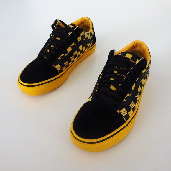 vans black and yellow checkerboard